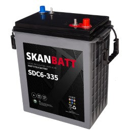 SKANBATT DEEP CYCLE AGM Deep Cycle 6V 335AH - 295x178x365mm shown in product view
