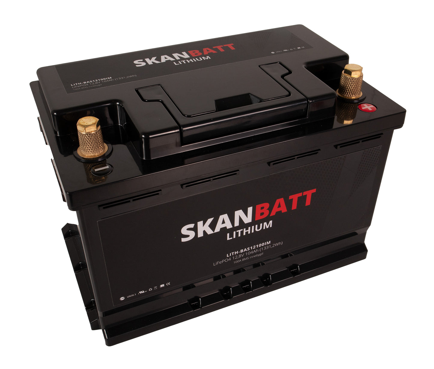 Skanbatt Lithium Batteri 12V 104Ah 100A Bms shown in product view image 6