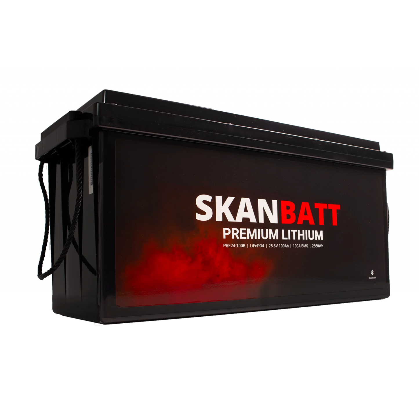 SKANBATT Premium Lithium - 24V 100Ah 100A BMS - 502x186x242mm - Bluetooth - Heat - 8 Års garanti