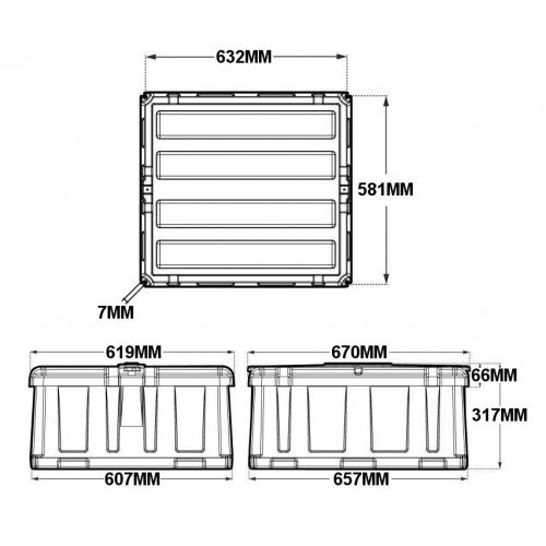 Batterikasse 533X584X269Mm (Innvendig) shown in product view image 2