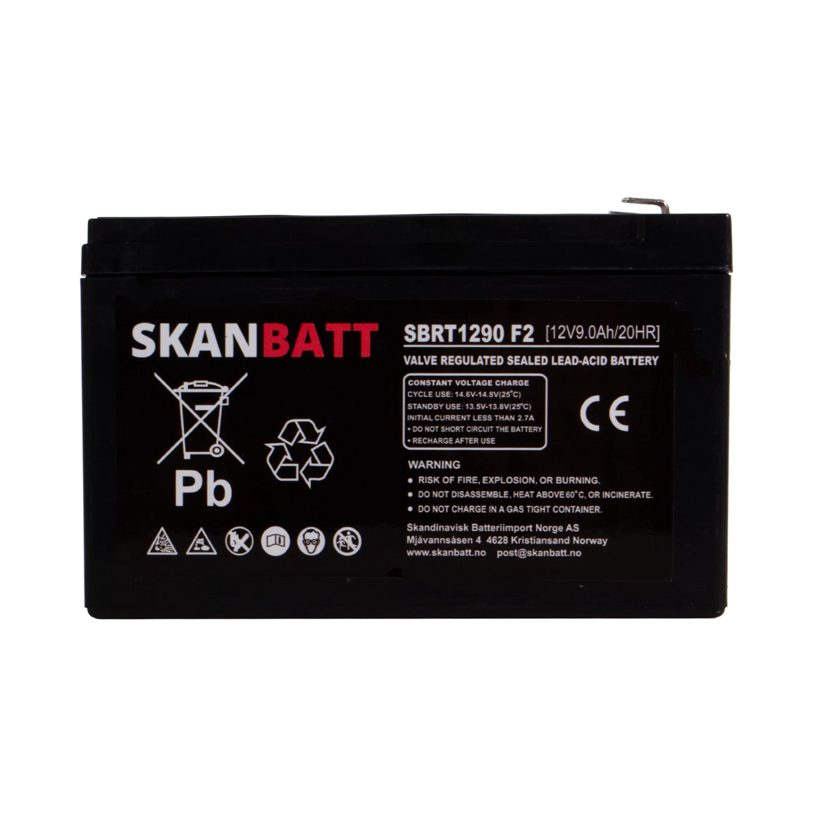 RITAR AGM Batteri 12V 9AH (151x65x94mm) F2