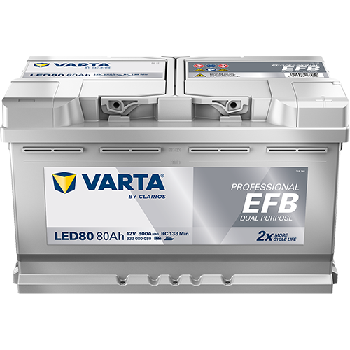 Varta Fritidsbatteri Efb Batteri 12V 80Ah 800Cca +Høyre Led80 shown in product view