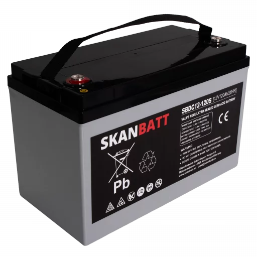 RITAR AGM Deep Cycle Batteri 12V 120AH C10 (328x172x222mm) +vänster