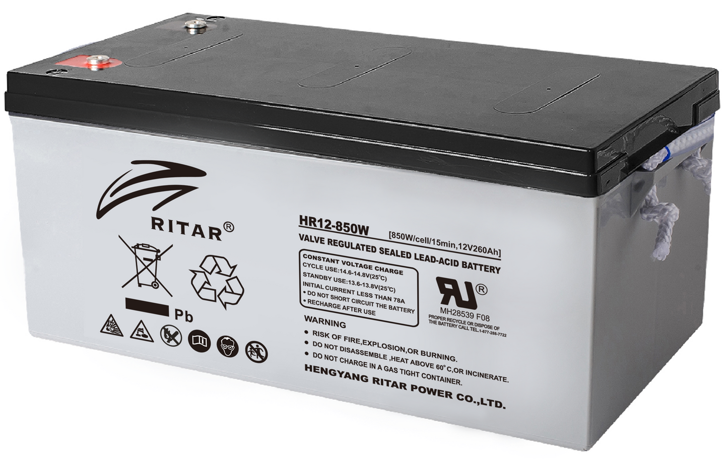 Ritar High Rate Agm Batteri 12V 260Ah M8 shown in product view