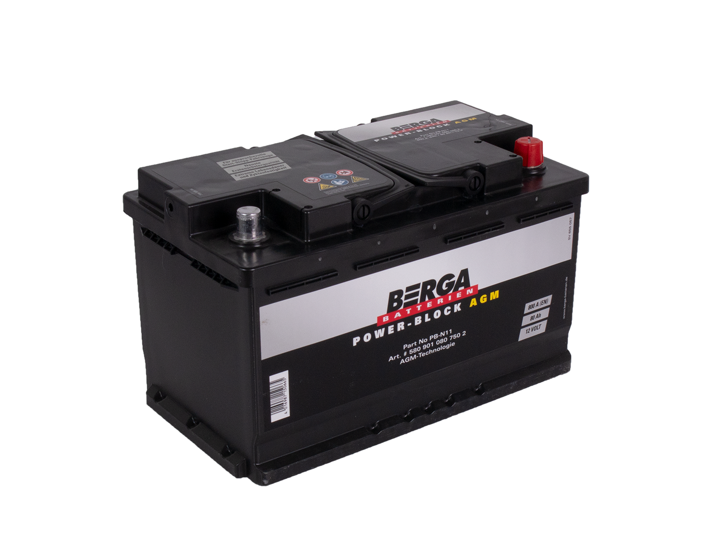 Berga Power Block Agm 12V 80Ah 800Cca shown in product view