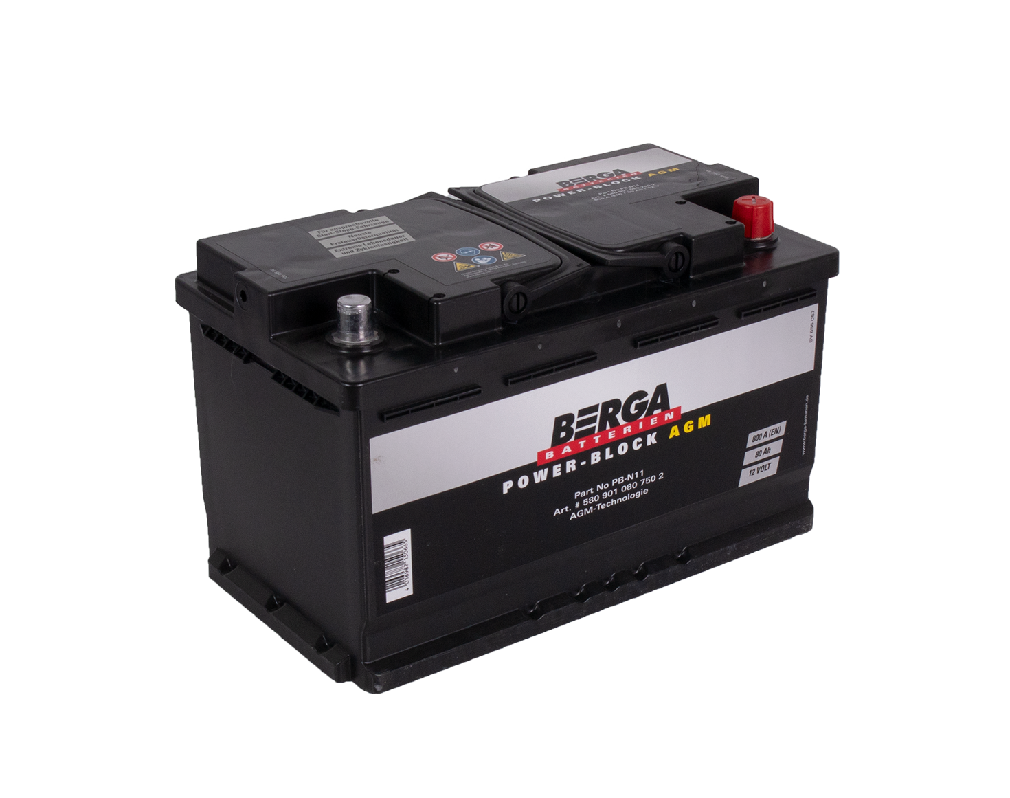 Berga Power Block Agm 12V 80Ah 800Cca shown in product view