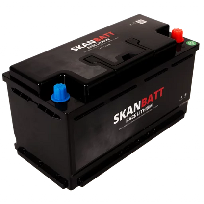SKANBATT Base Lithium - 12V 100Ah 100A BMS - Bluetooth - Heat - 355x175x190mm - 3 Års garanti - Husbil