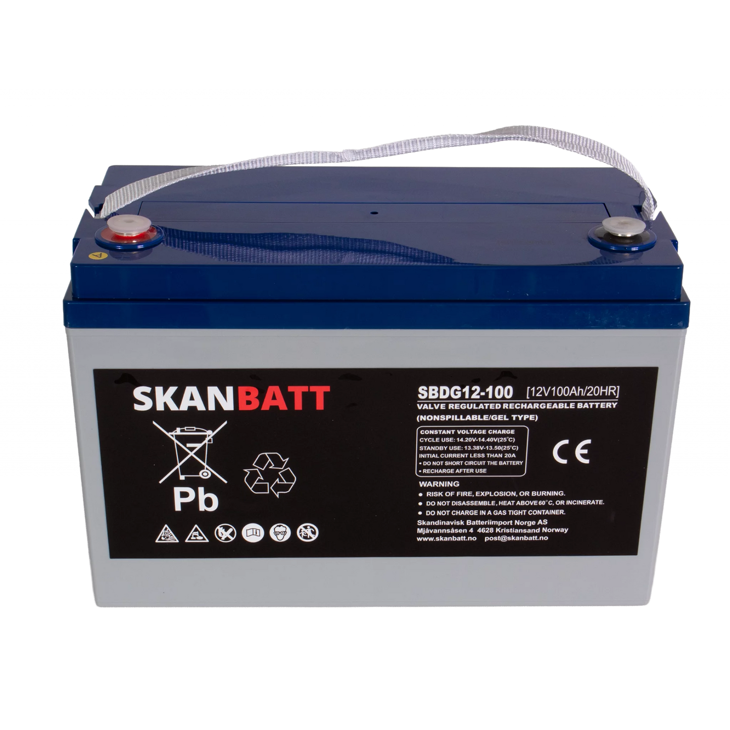 RITAR GEL Deep Cycle Batteri 12V 100AH (328x169x222mm) +vänster