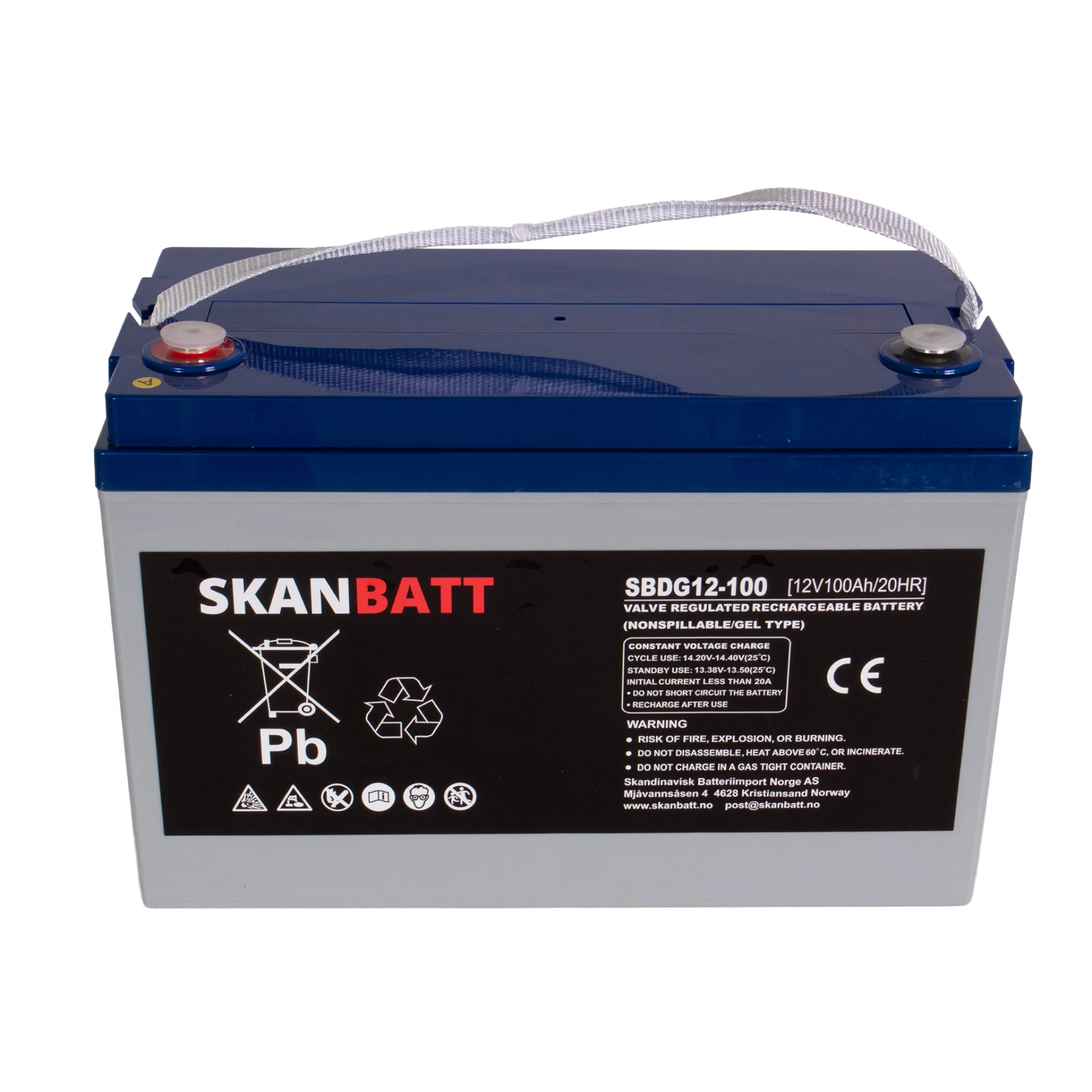 RITAR GEL Deep Cycle Batteri 12V 100AH (328x169x222mm) +vänster