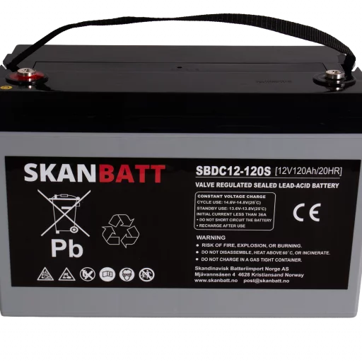 RITAR AGM Deep Cycle Batteri 12V 120AH C10 (328x172x222mm) +vänster