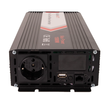 SKANBATT Inverter 12V 1500W Ren Sinus med Fjärrkontroll