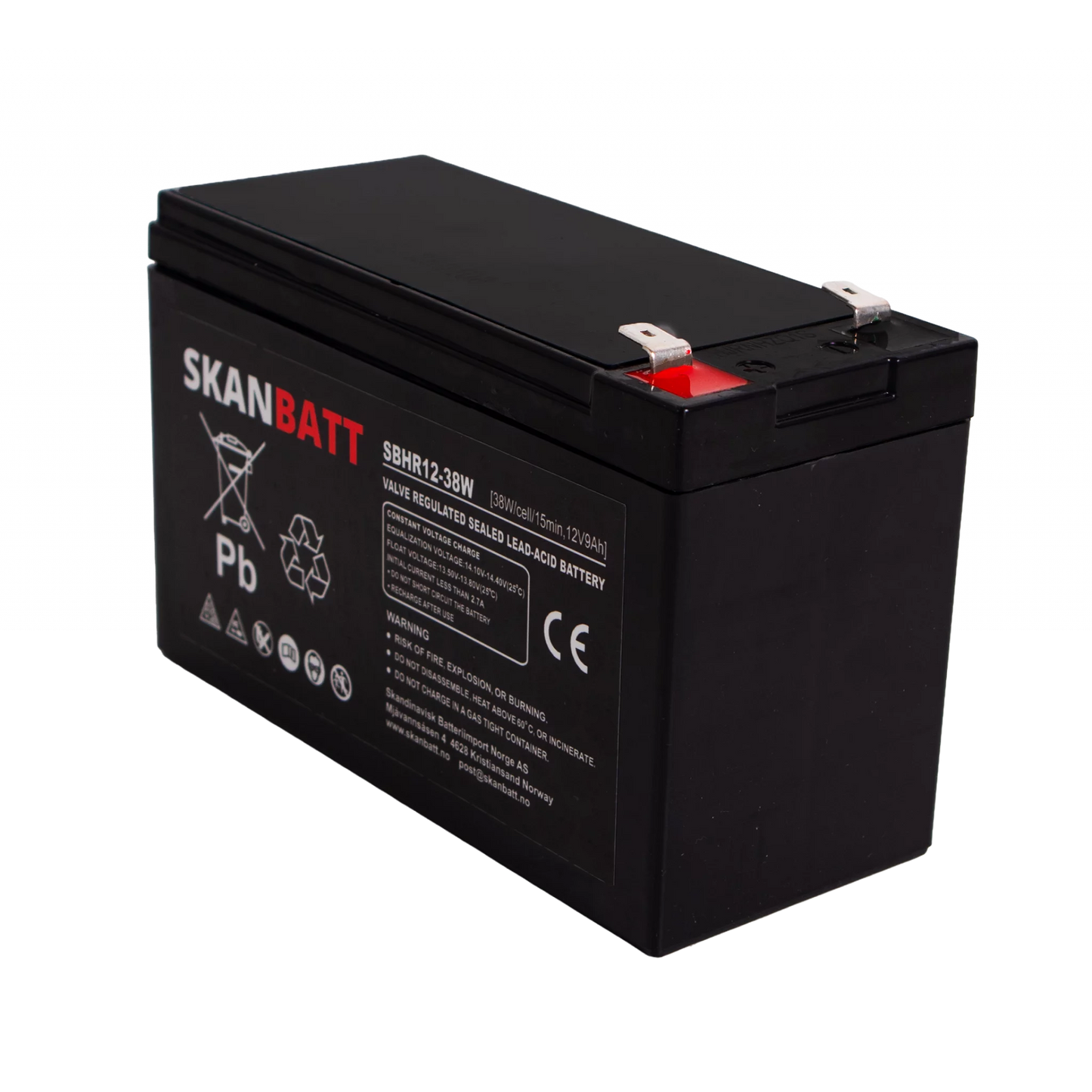 RITAR High Rate AGM Batteri 12V 9AH (151x65x93,5mm) F2