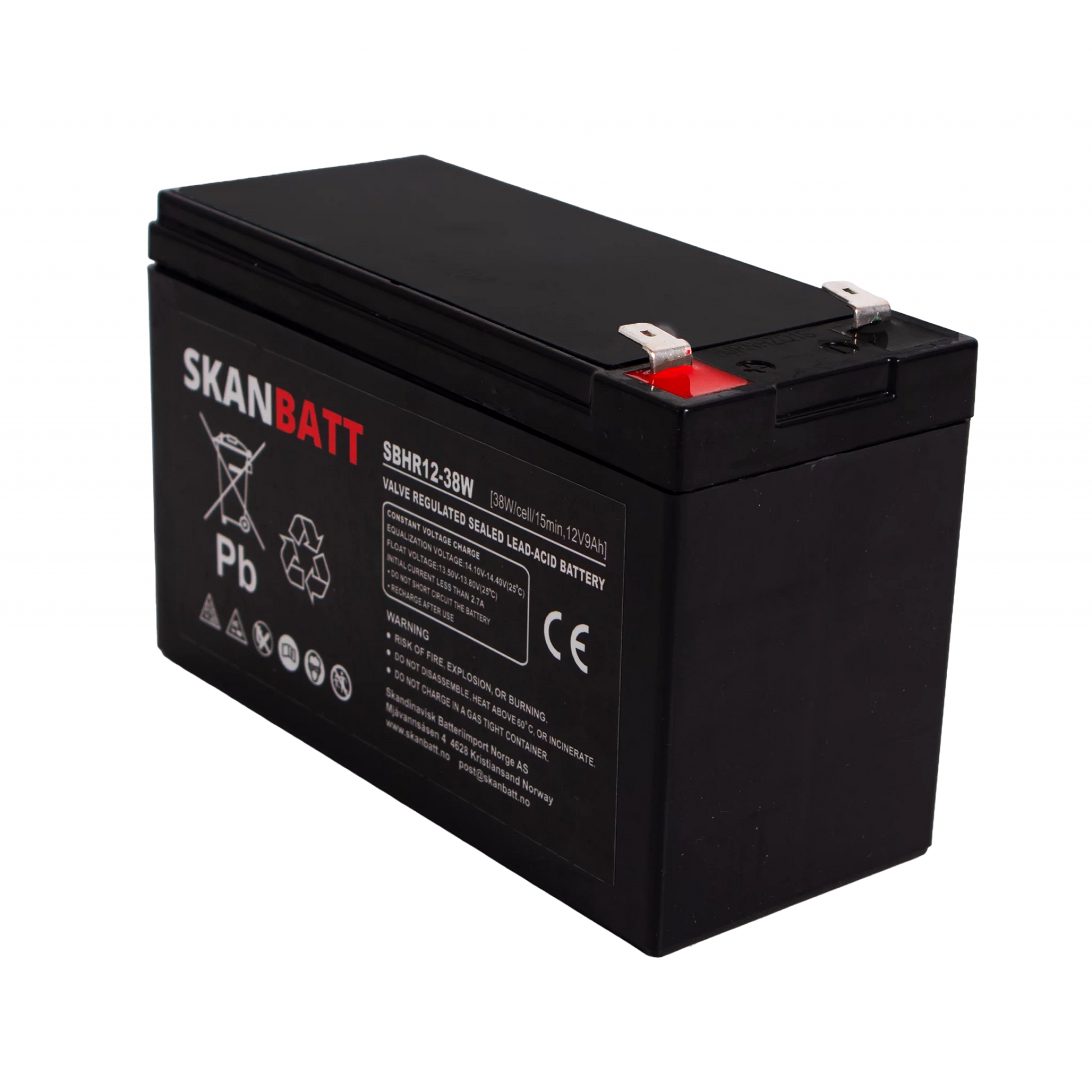 RITAR High Rate AGM Batteri 12V 9AH (151x65x93,5mm) F2