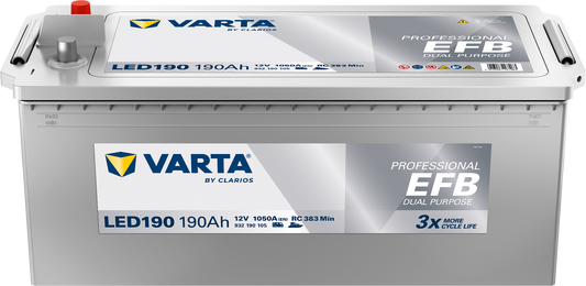 Varta Fritidsbatteri Efb Batteri 12V 190Ah 1050Cca +Venstre Led190 shown in product view
