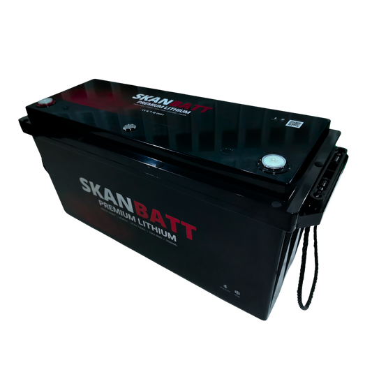 SKANBATT Premium Lithium - 24V 100Ah 100A BMS - 502x186x242mm - Bluetooth - Heat - 8 Års garanti shown in product view