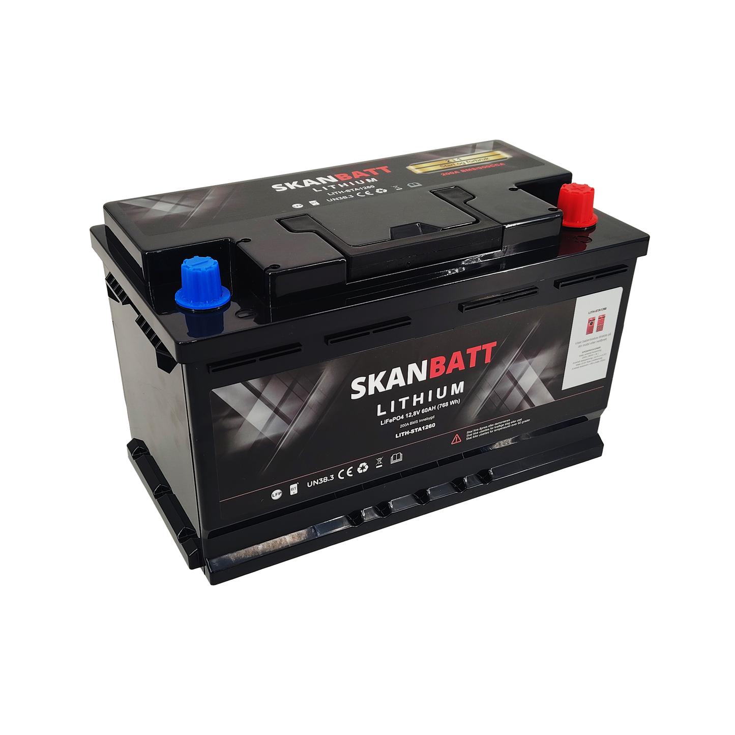 Skanbatt Lithium Start- Og Forbruksbatteri 12V 60Ah 900Ca - Bluetooth shown in product view