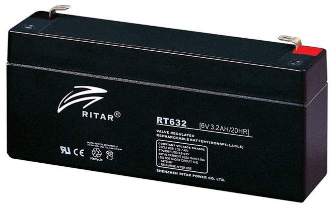 Ritar Agm Batteri 6V 3,2Ah F1 shown in product view