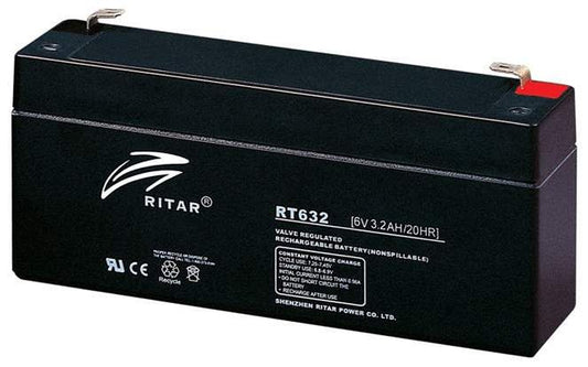 Ritar Agm Batteri 6V 3,2Ah F1 shown in product view