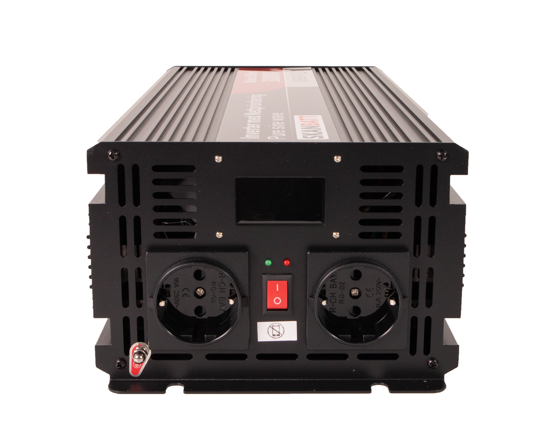 Skanbatt Inverter 12V 3000W Ren Sinus Med Nettprioritering, Trådløs Fjernkontroll shown in angle view