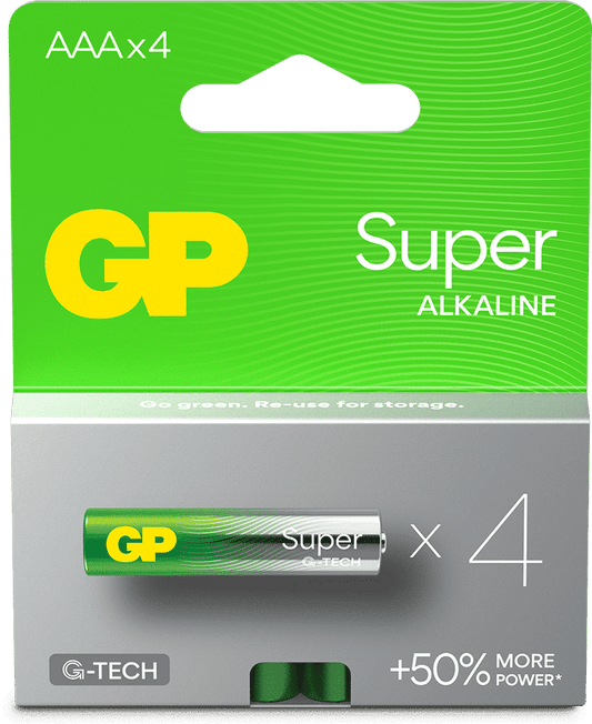 GP Super Alkaline AAA-batteri, 24A/LR03, 4-pack