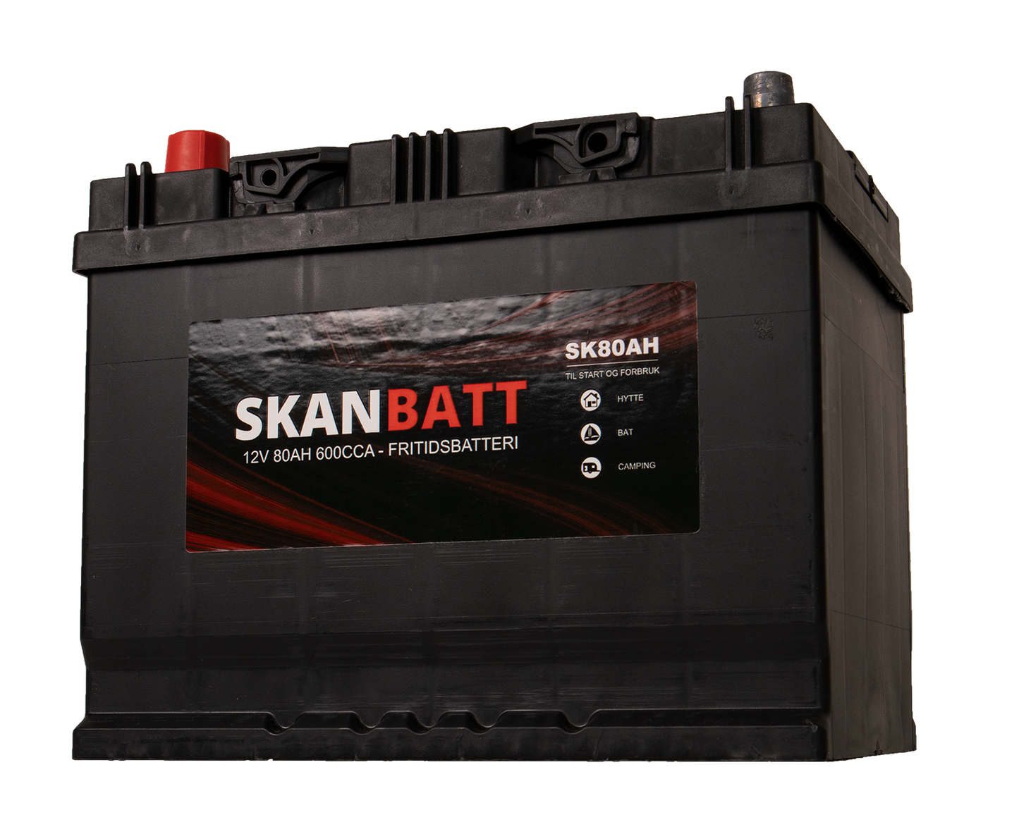 Skanbatt Fritidsbatteri 12V 80Ah 600Cca +Venstre shown in detail view