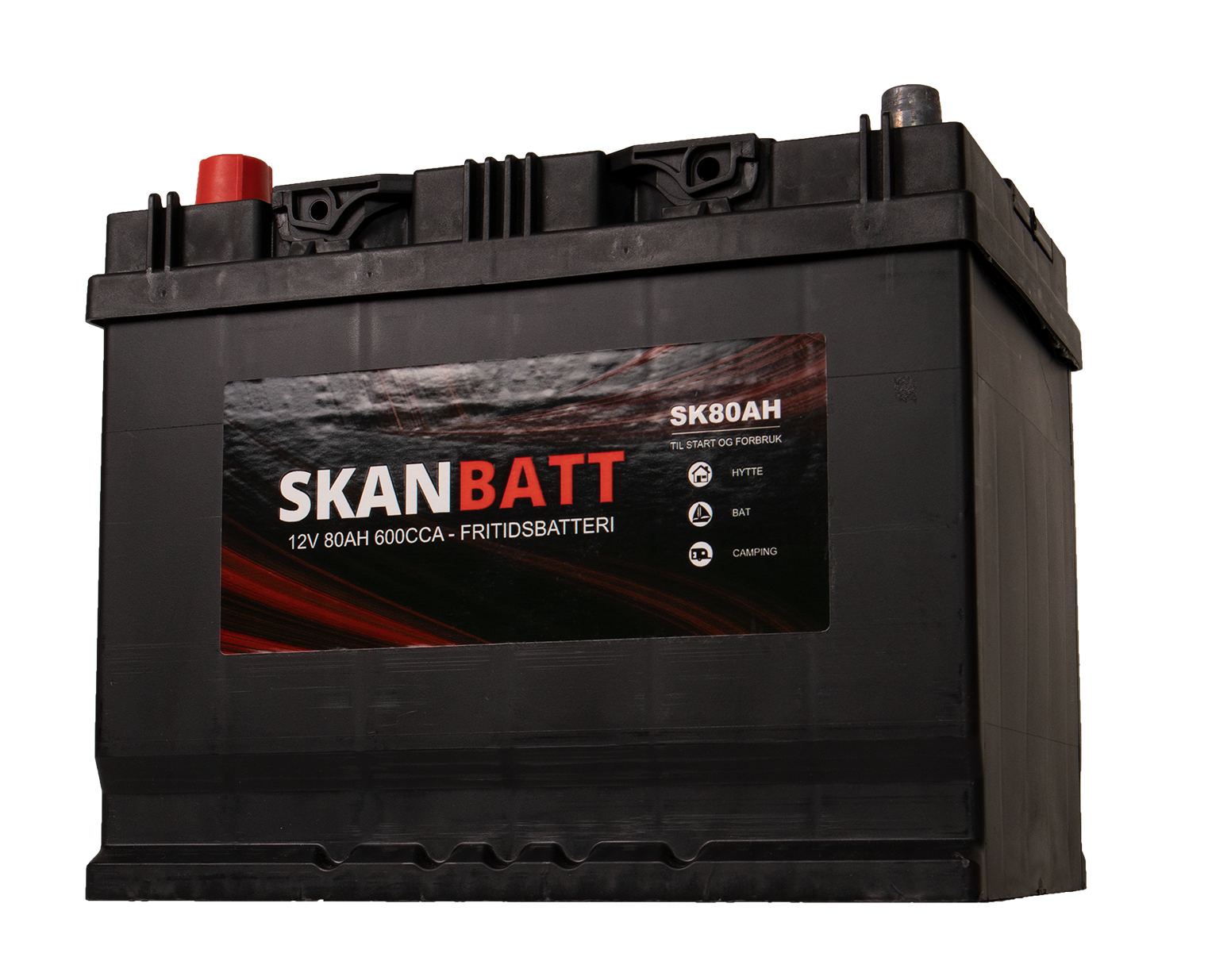 Skanbatt Fritidsbatteri 12V 80Ah 600Cca +Venstre shown in detail view