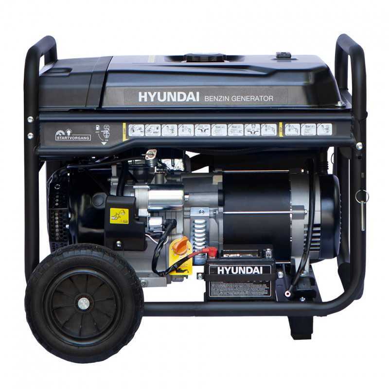Hyundai Hy10100Lek-T Proff Strømaggregat 8000W - 400V & 230V 1-Fas - Elektrisk Start - Bensin - inkl. kl shown in detail view