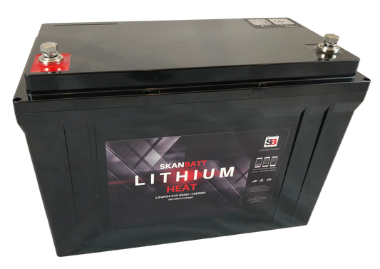 SKANBATT HEAT Lithium Batteri 24V 50AH 50BMS - BLUETOOTH och VÄRME