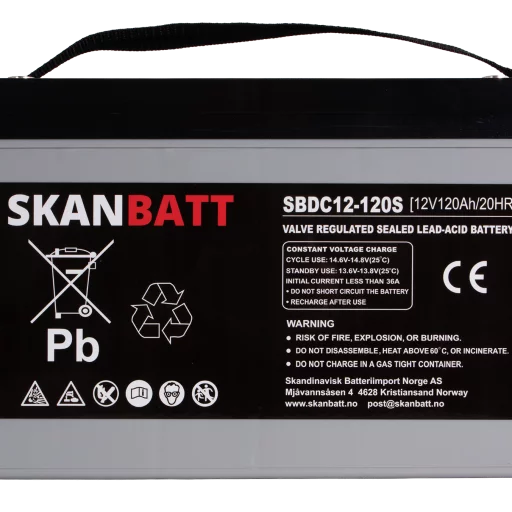 RITAR AGM Deep Cycle Batteri 12V 120AH C10 (328x172x222mm) +vänster