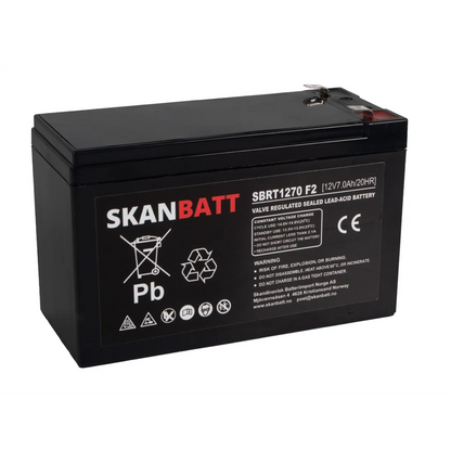 SKANBATT AGM Batteri 12V 7AH (151x65x94mm) F2