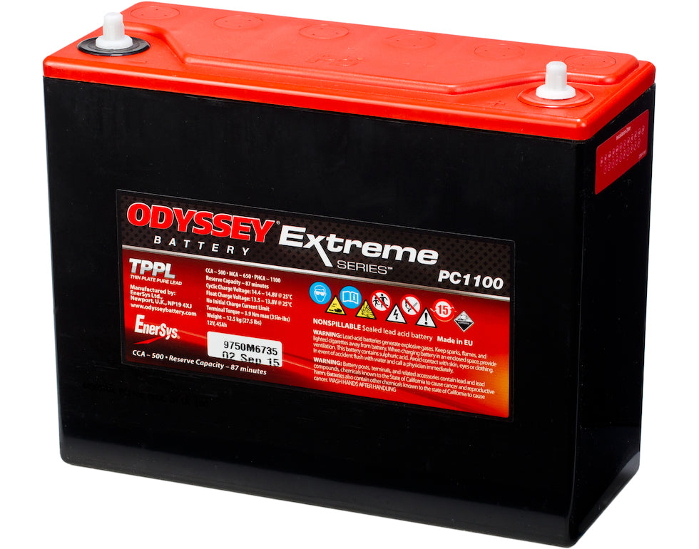 Odyssey Pc1100 Agm Batteri 12V 45Ah 500Cca +Høyre shown in product view