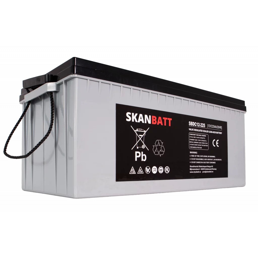 RITAR AGM Deep Cycle Batteri 12V 225AH C10 (522x240x219mm) +Höger