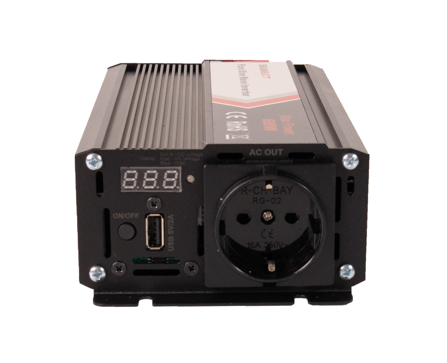 Skanbatt Inverter 12V 600W Ren Sinus shown in detail view