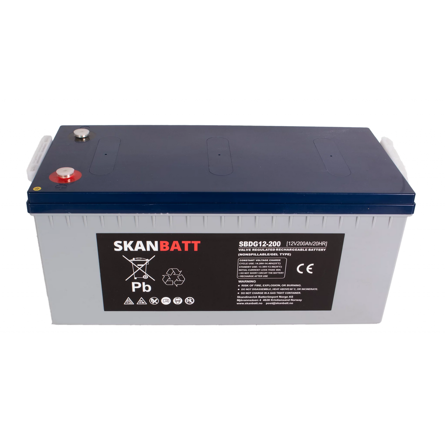 RITAR GEL Deep Cycle Batteri 12V 200AH (522x240x223mm) +höger