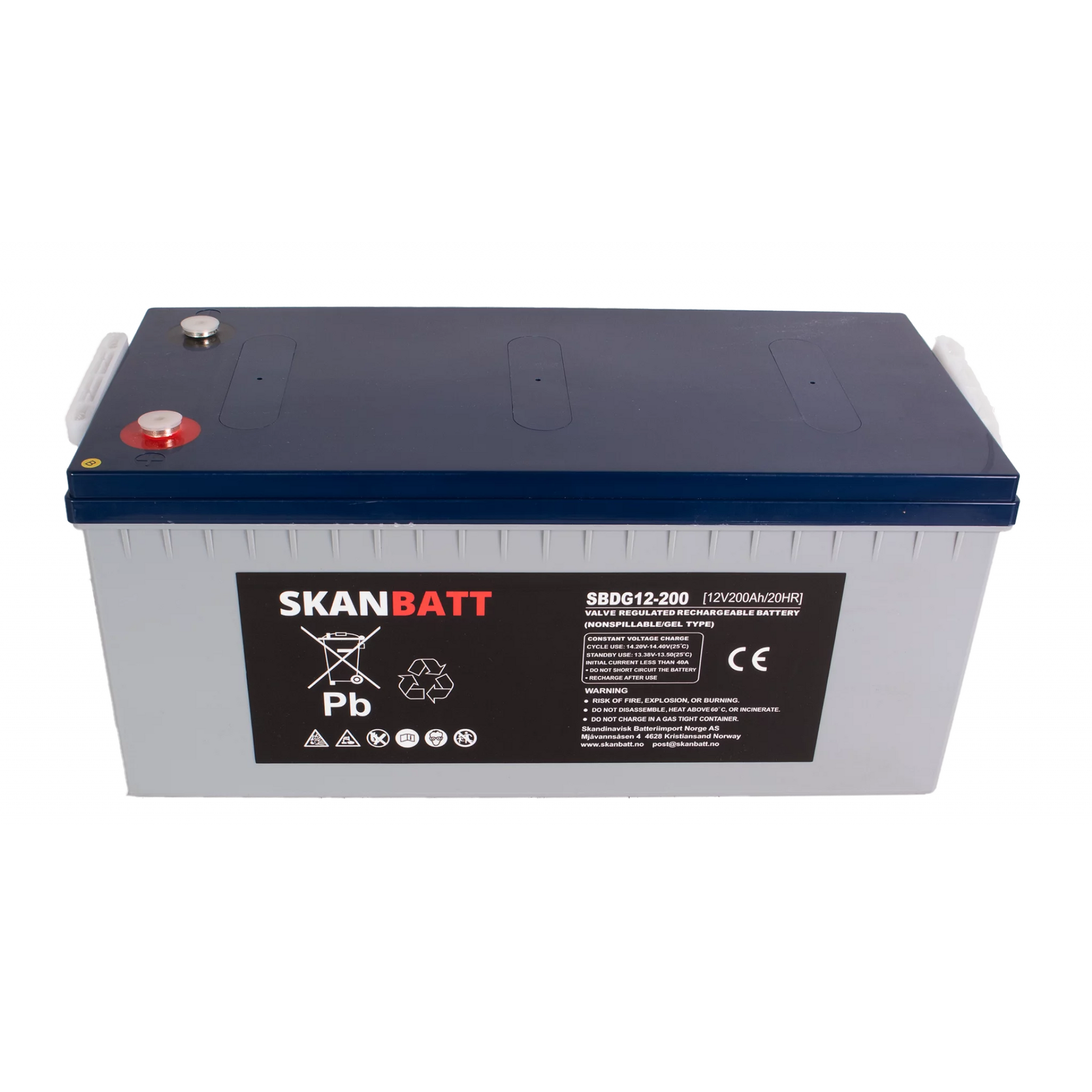 RITAR GEL Deep Cycle Batteri 12V 200AH (522x240x223mm) +höger
