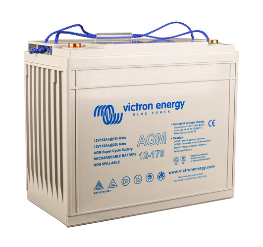 Victron Agm Super Cycle Batteri 12V 170Ah Deep Cycle shown in angle view