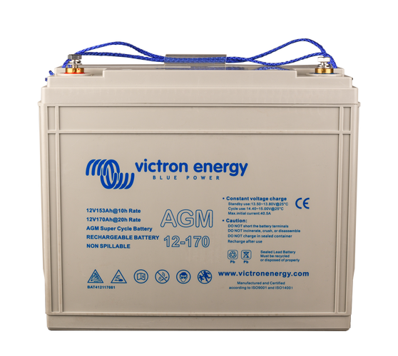 Victron Agm Super Cycle Batteri 12V 170Ah Deep Cycle shown in detail view