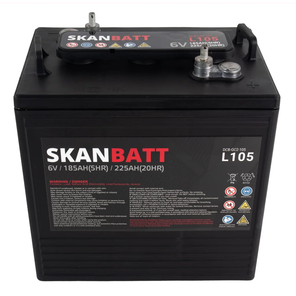 SKANBATT L105 Deep Cycle Batteri 6V 225Ah (264x181x276mm)