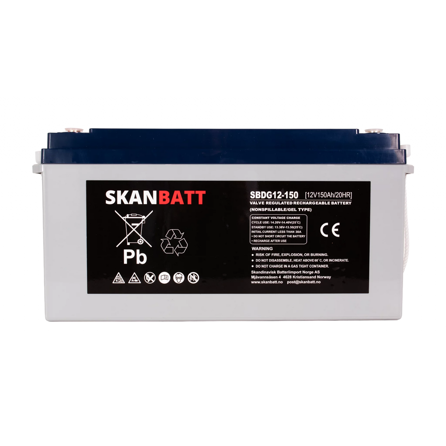 RITAR GEL Deep Cycle Batteri 12V 150AH (483x170x241mm) +vänster