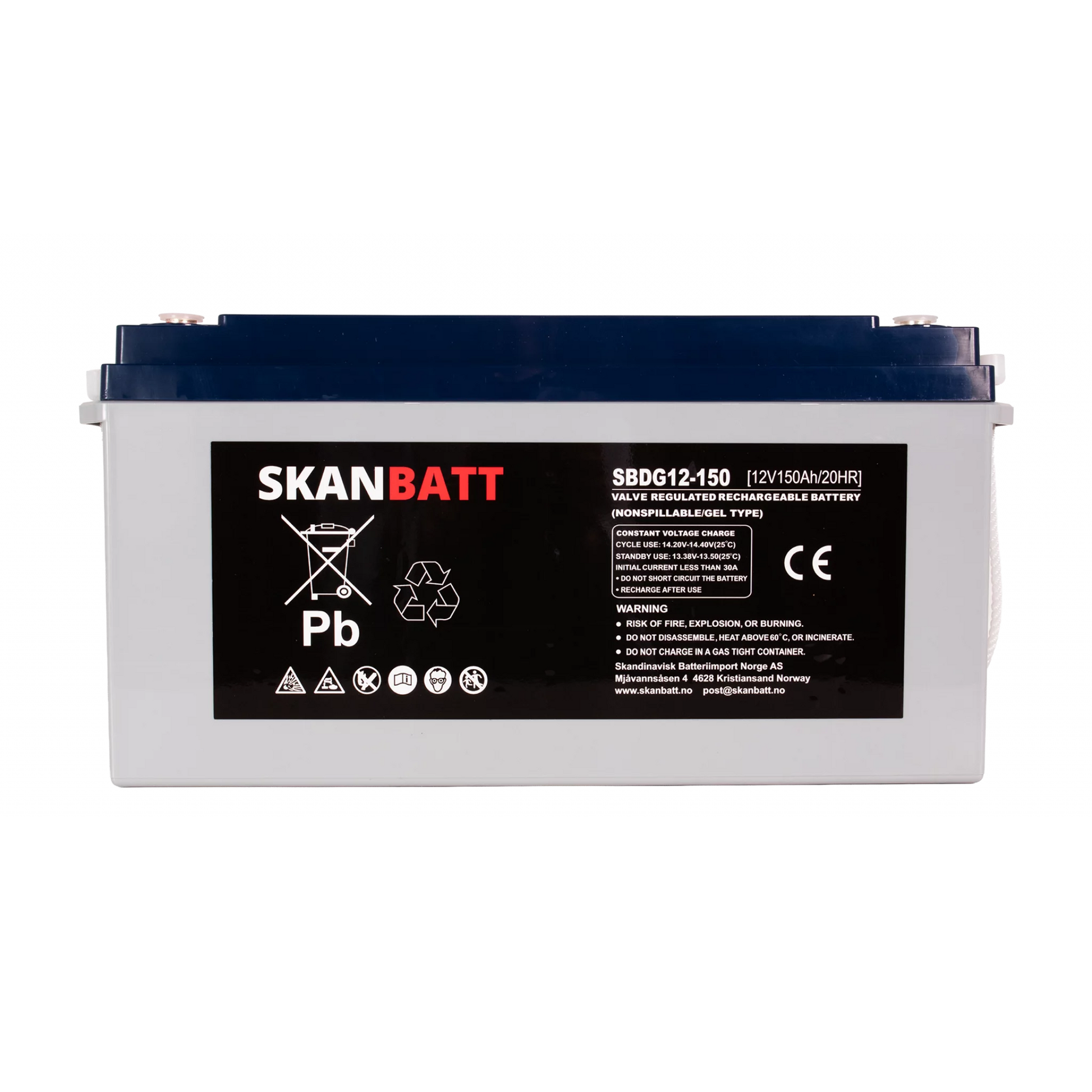 RITAR GEL Deep Cycle Batteri 12V 150AH (483x170x241mm) +vänster