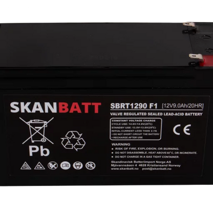 RITAR AGM Batteri 12V 9AH (151x65x94mm) F1