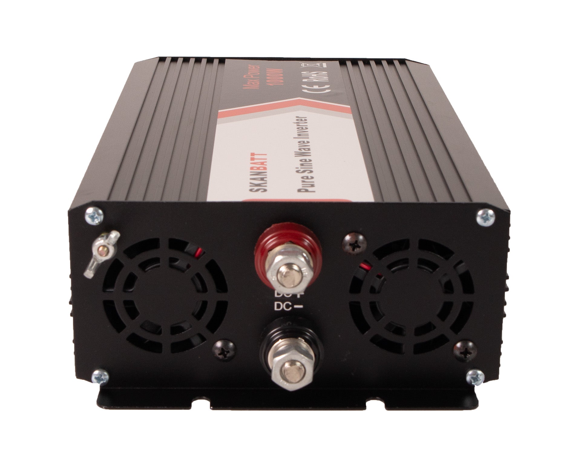 Skanbatt Inverter 12V 1000W Ren Sinus M/Trådløs Fjernkontroll shown in angle view