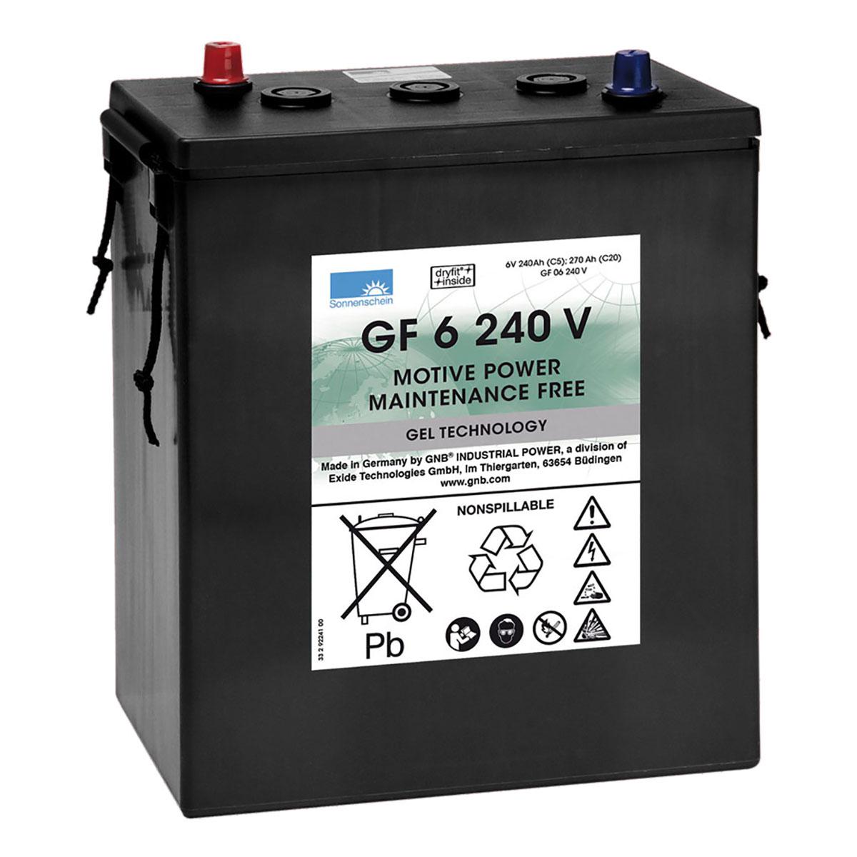 Sonnenschein Gel Batteri 6V 240Ah +Diagonalt shown in product view