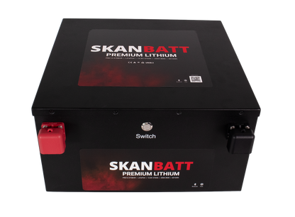 SKANBATT Premium Lithium - 12V 470Ah 200A BMS - Bluetooth - Heat - 360x350x190mm - 8 Års garanti - "Under sätet" modell