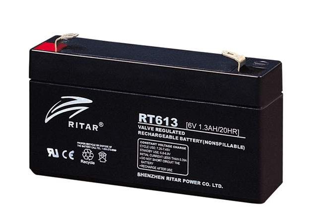 Ritar Agm Batteri 6V 1,3Ah F1 shown in product view