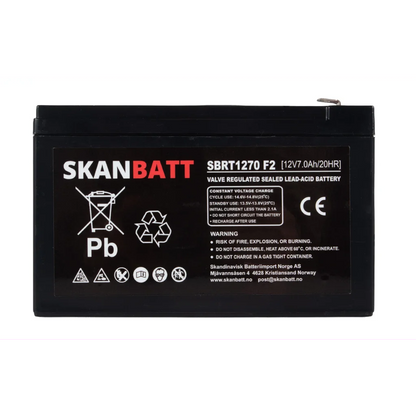 SKANBATT AGM Batteri 12V 7AH (151x65x94mm) F2
