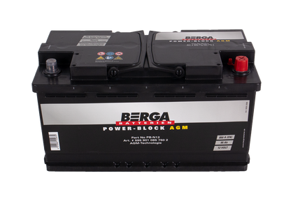 Berga Power Block Agm 12V 95Ah 850Cca shown in angle view
