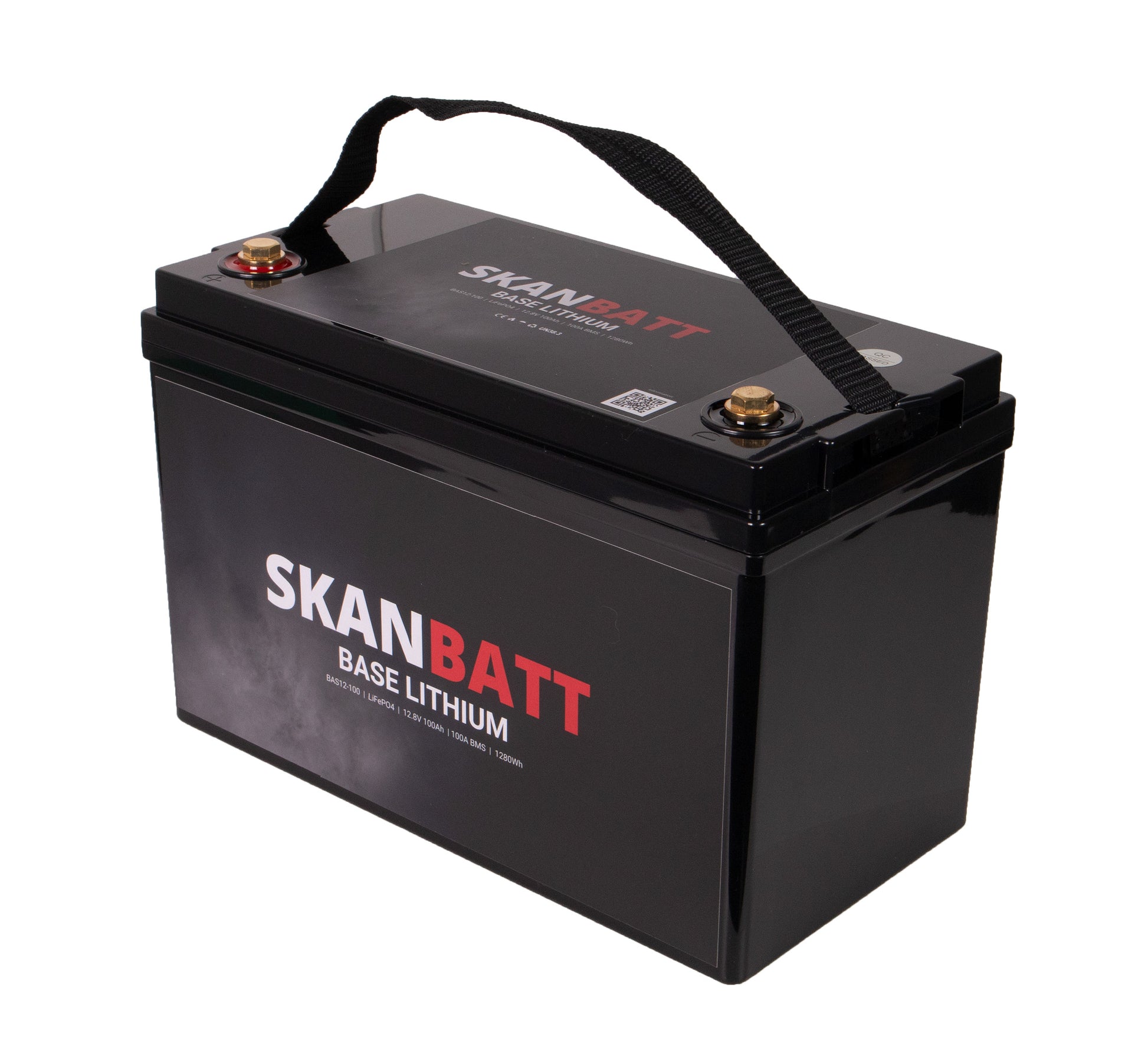 SKANBATT Base Lithium - 12V 100Ah 100A BMS - 326x173x215mm - 3 Års garanti shown in product view image 2