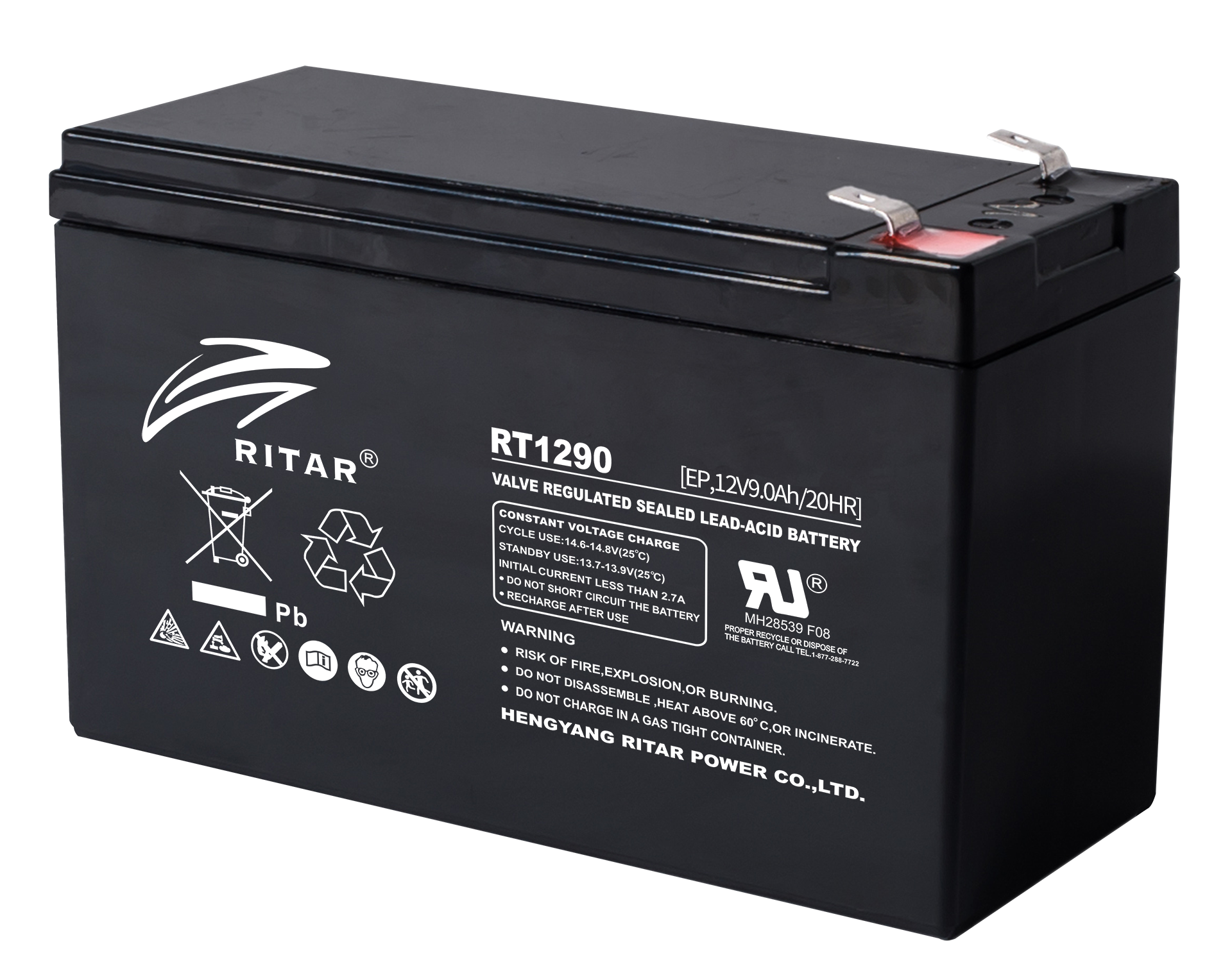 Ritar Agm Batteri 12V 9Ah - Rt1290Ep Long Life F2 shown in product view