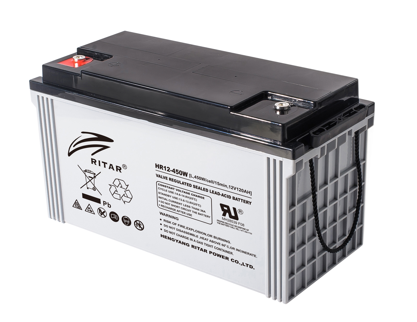 Ritar High Rate Agm Batteri 12V 120Ah M8 shown in product view